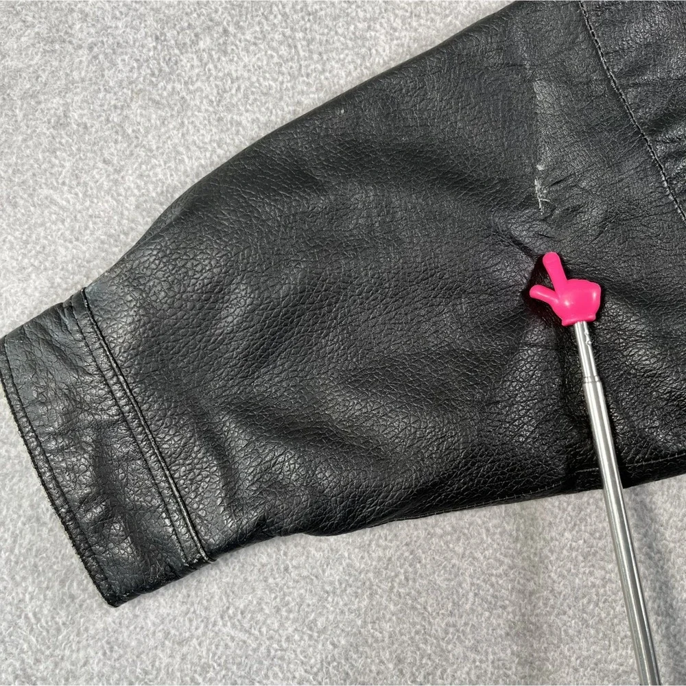Vintage Biker Jacket Outbrook Mens Large Black Genuine Leather